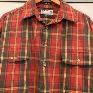 Imus Santa Fe Button Down Long Sleeve Plaid Flannel Shirt, XL